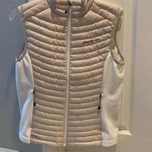 NWOT Eddie Bauer STORMDOWN 800 Tan White Vest M